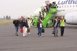 Április 14-én érkezett meg az első Lufthansa charterjárat a Hévíz-Balaton Airport reptérre, Sár...