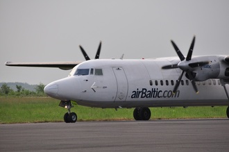 A lett Air Baltic légitársaság Rigából érkező járata landolt szombat este a sármelléki Hévíz-Ba...